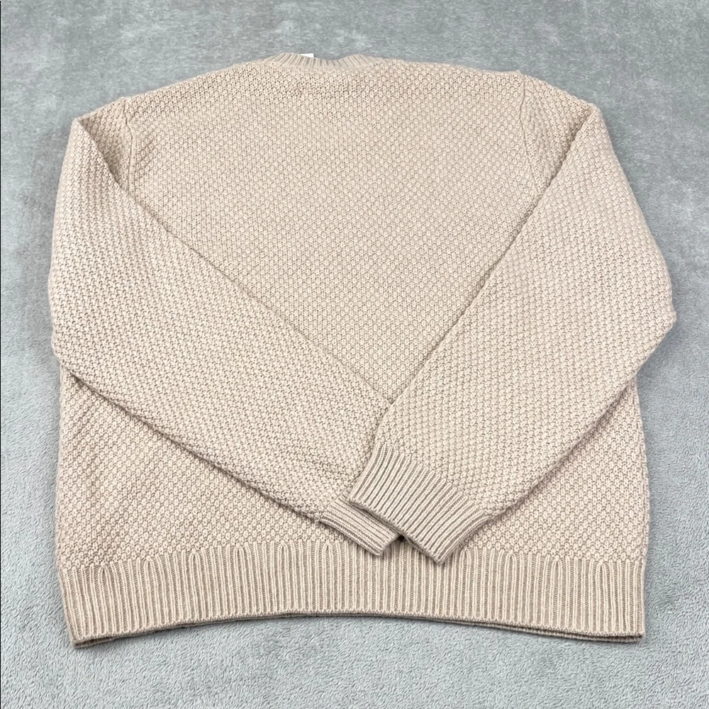 NEW Outerknown XXL Wool Cotton Harbor Knit Beige Textured Knit Sweater‎